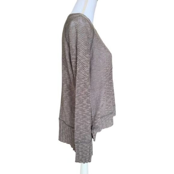 Ripcurl Lightweight Sweater Size Small Long Sleeve Semi Sheer Grays with Brown - Picture 3 of 11
